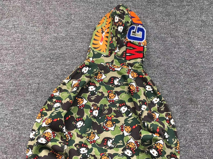 Campera Bape Abc Camo Hello Kitty Shark Full Zip Verde