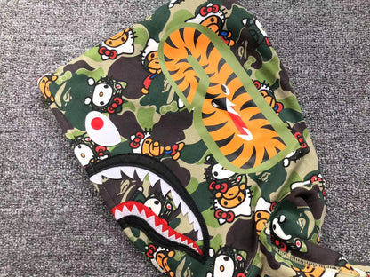 Campera Bape Abc Camo Hello Kitty Shark Full Zip Verde