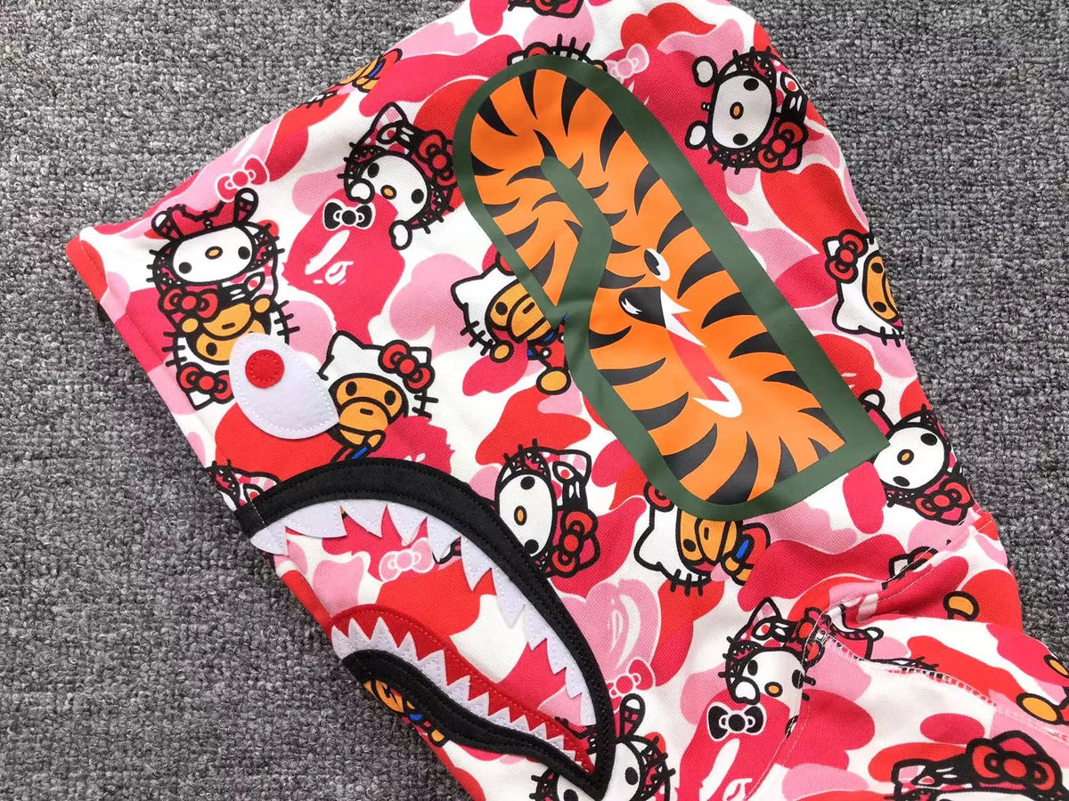 Campera Bape Abc Camo Hello Kitty Shark Full Zip Rosa
