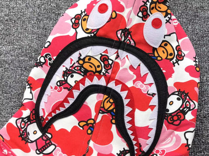 Campera Bape Abc Camo Hello Kitty Shark Full Zip Rosa