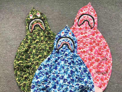Campera Bape Abc Camo Shark Full Zip Celeste