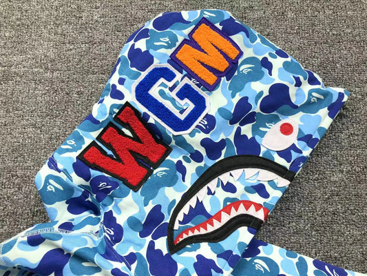 Campera Bape Abc Camo Shark Full Zip Celeste