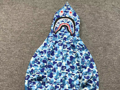 Campera Bape Abc Camo Shark Full Zip Celeste