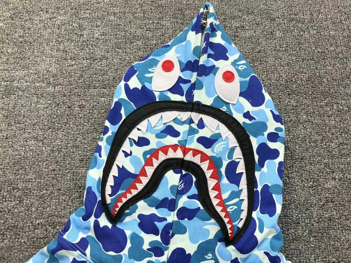 Campera Bape Abc Camo Shark Full Zip Celeste