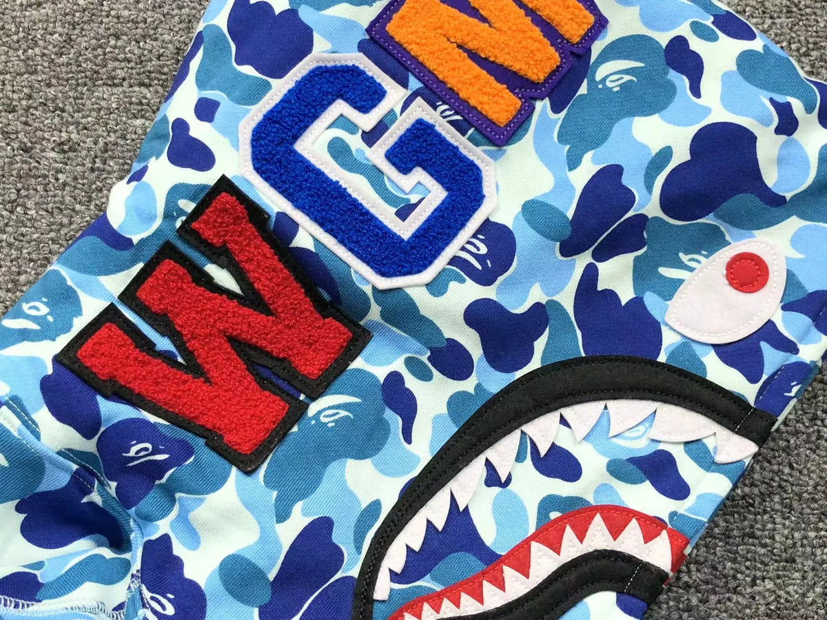 Campera Bape Abc Camo Shark Full Zip Celeste