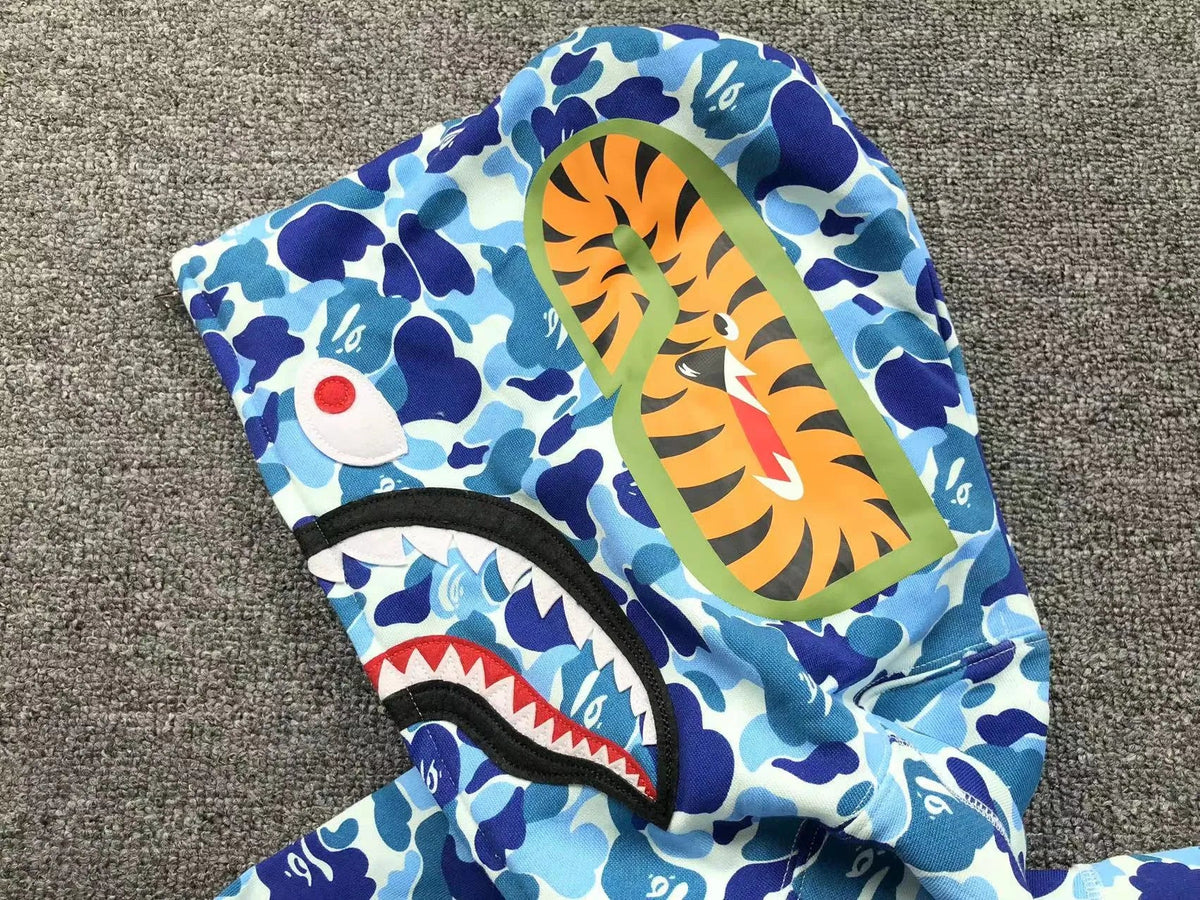 Campera Bape Abc Camo Shark Full Zip Celeste