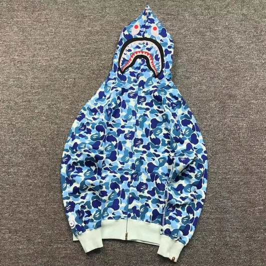 Campera Bape Abc Camo Shark Full Zip Celeste