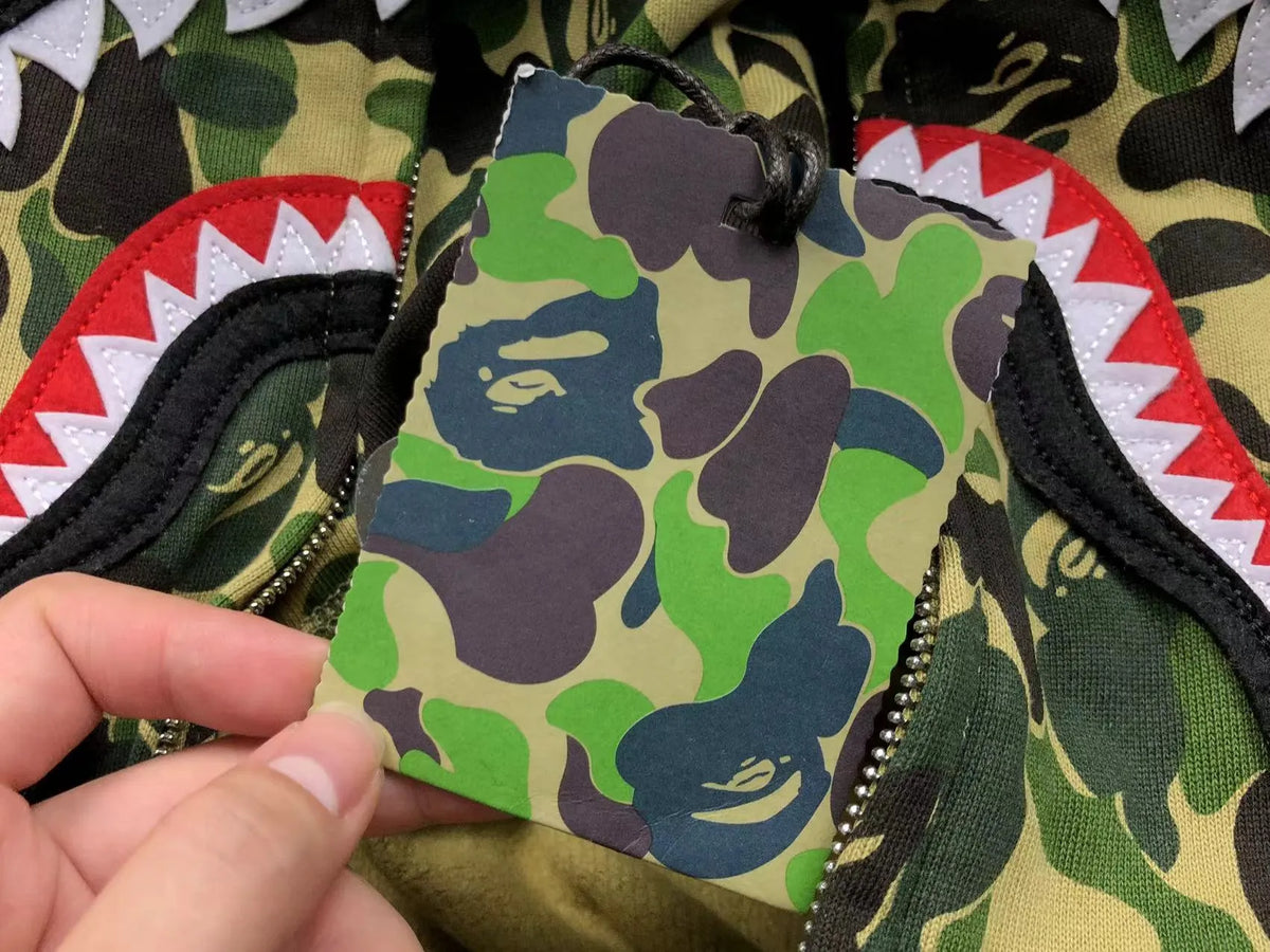 Campera Bape Abc Camo Shark Full Zip Verde