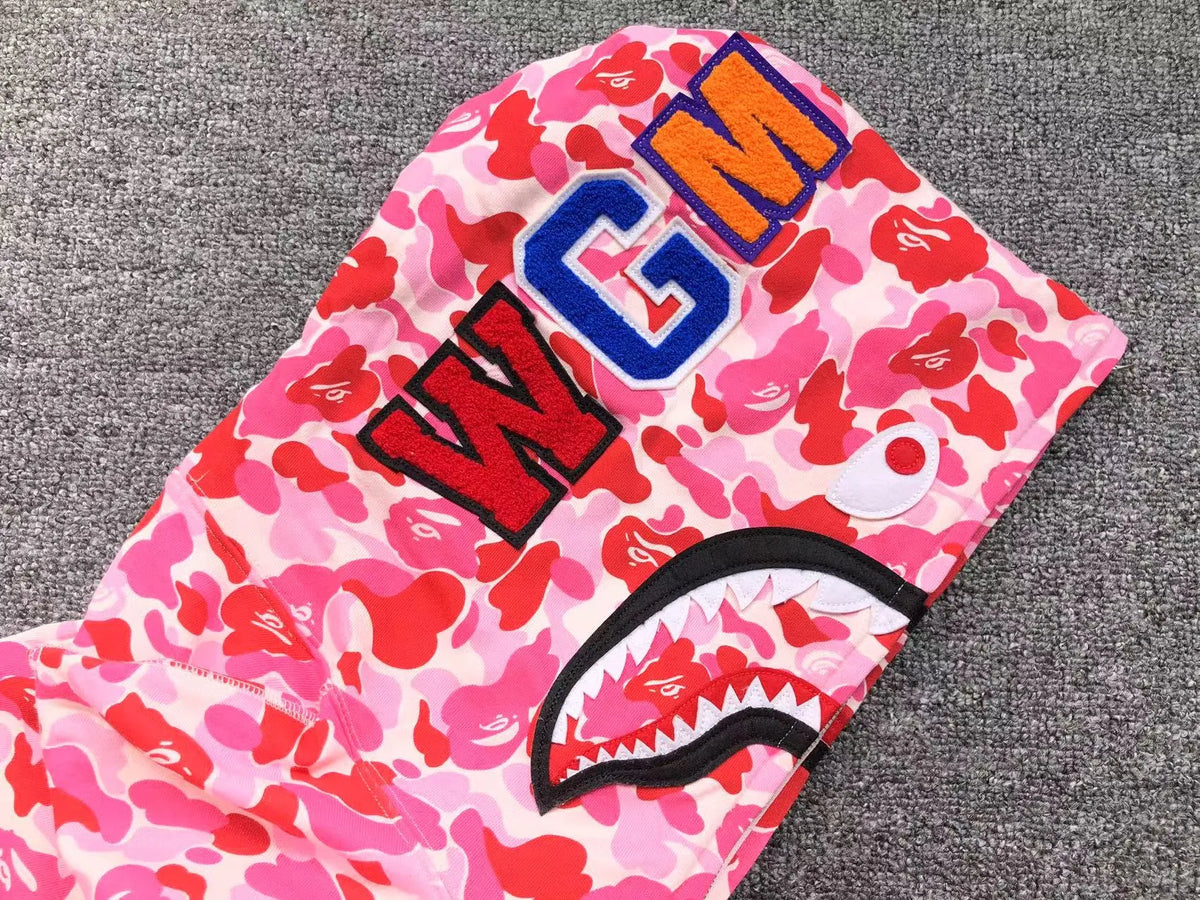 Campera Bape Abc Camo Shark Full Zip Rosa