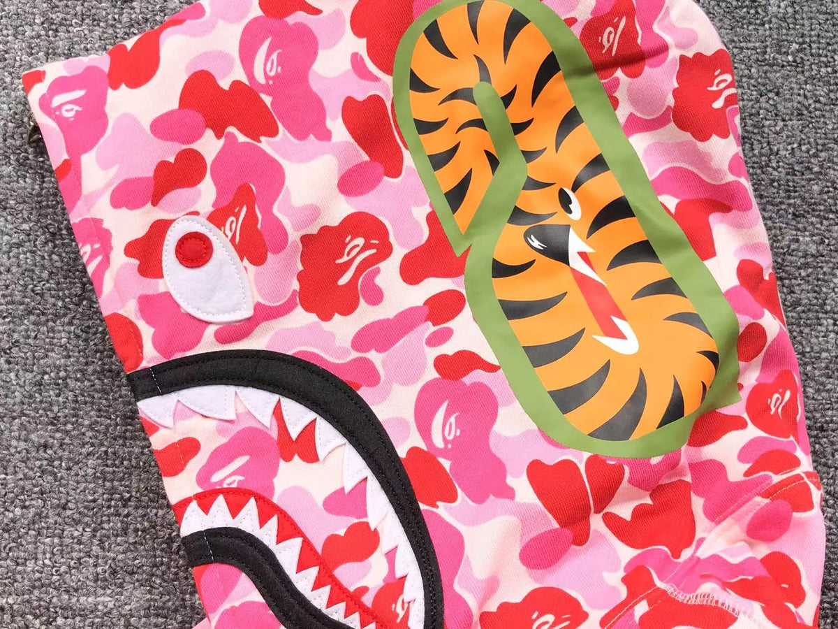 Campera Bape Abc Camo Shark Full Zip Rosa