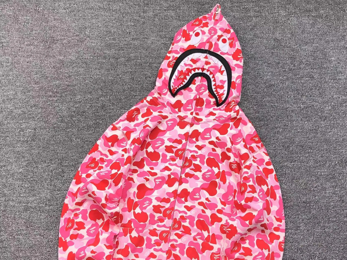 Campera Bape Abc Camo Shark Full Zip Rosa