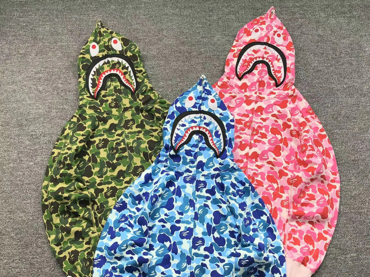 Campera Bape Abc Camo Shark Full Zip Rosa