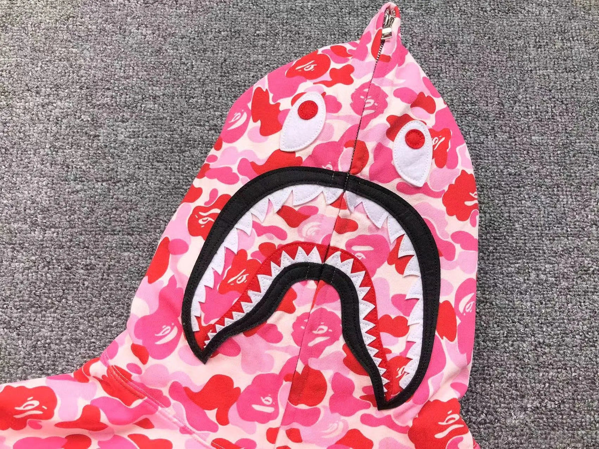 Campera Bape Abc Camo Shark Full Zip Rosa