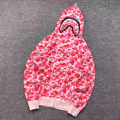 Campera Bape Abc Camo Shark Full Zip Rosa