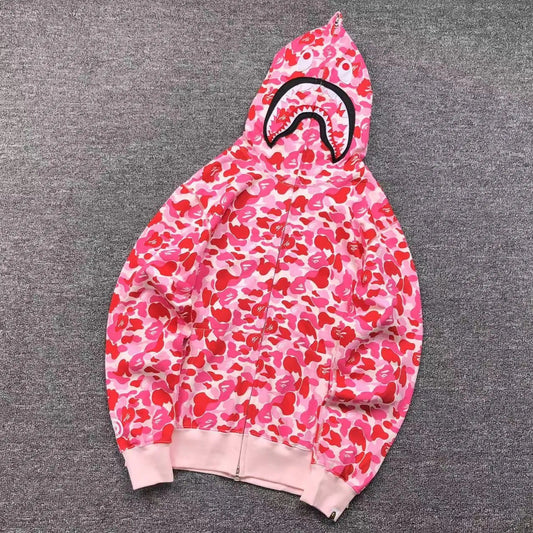 Campera Bape Abc Camo Shark Full Zip Rosa