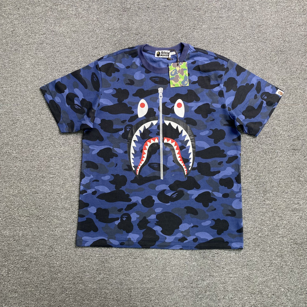 Remera Bape ABC Camo Shark Azul