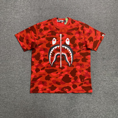 Remera Bape ABC Camo Shark Roja