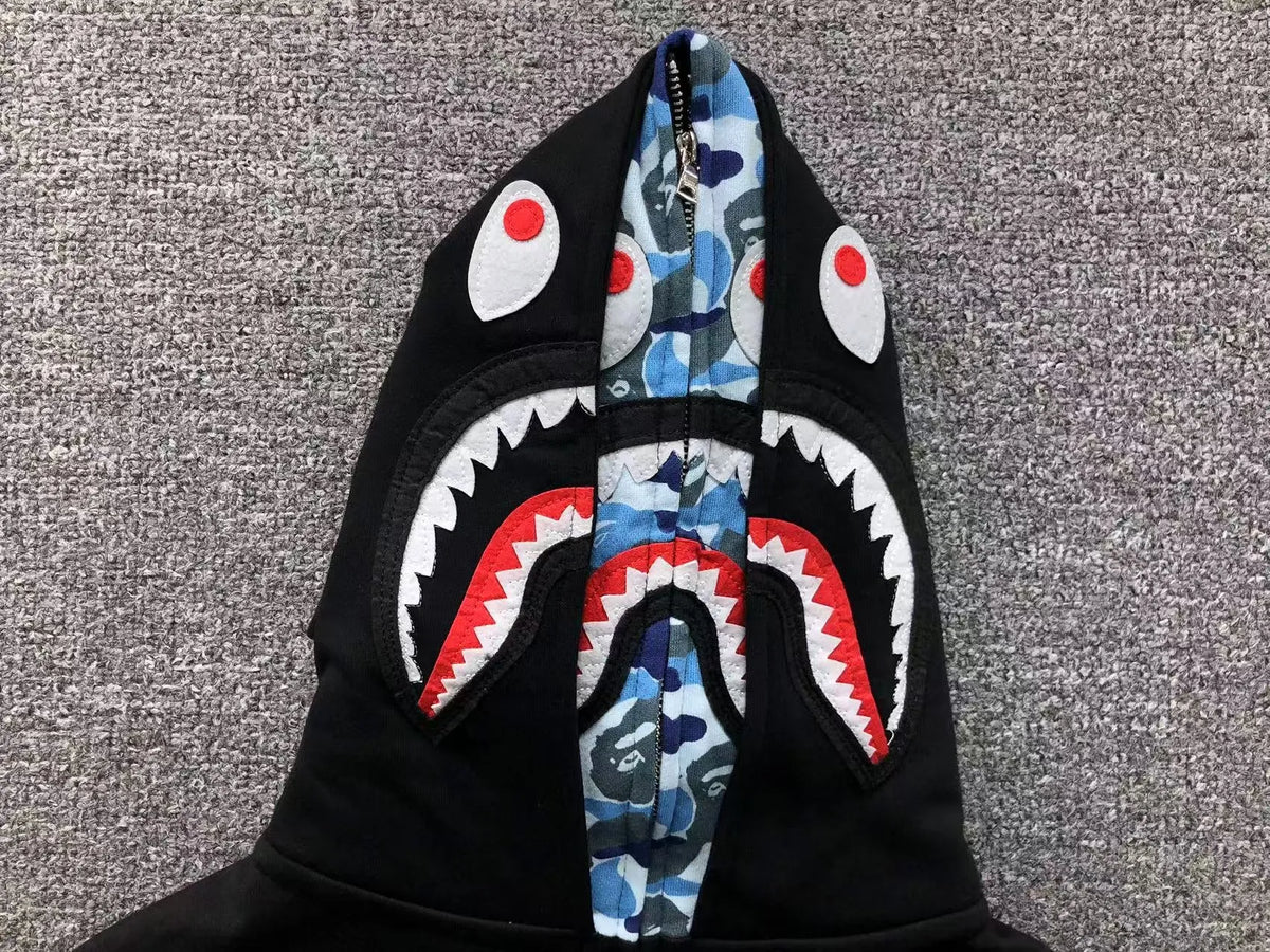 Campera Bape Abc Shark Full Zip Double Buzo Negra