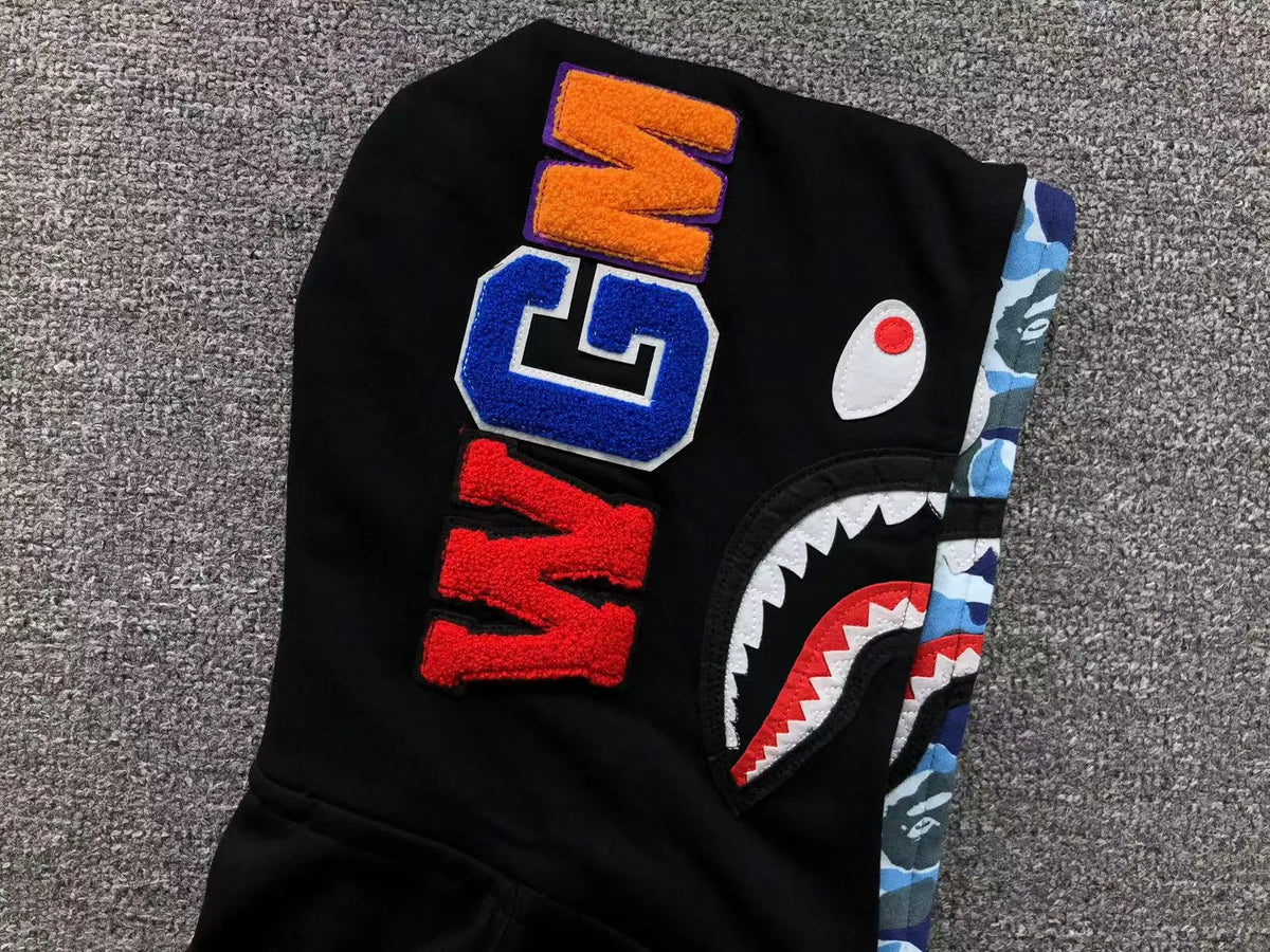 Campera Bape Abc Shark Full Zip Double Buzo Negra