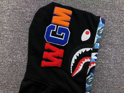 Campera Bape Abc Shark Full Zip Double Buzo Negra