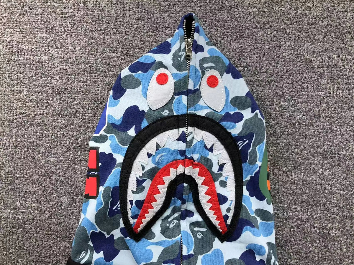 Campera Bape Abc Shark Full Zip Double Buzo Negra