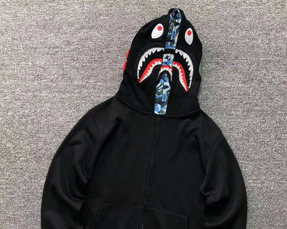 Campera Bape Abc Shark Full Zip Double Buzo Negra
