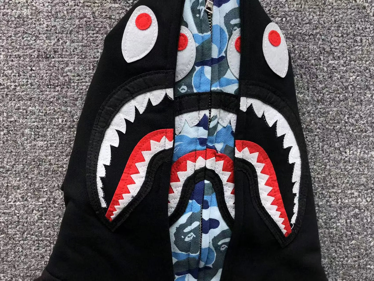 Campera Bape Abc Shark Full Zip Double Buzo Negra