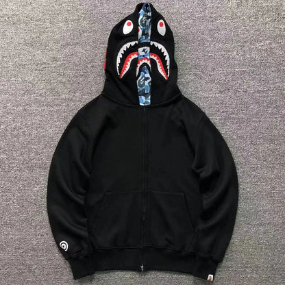 Campera Bape Abc Shark Full Zip Double Buzo Negra