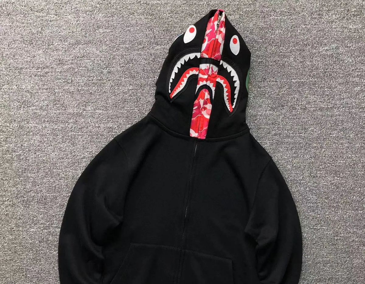 Campera Bape Abc Shark Full Zip Double Buzo Negra