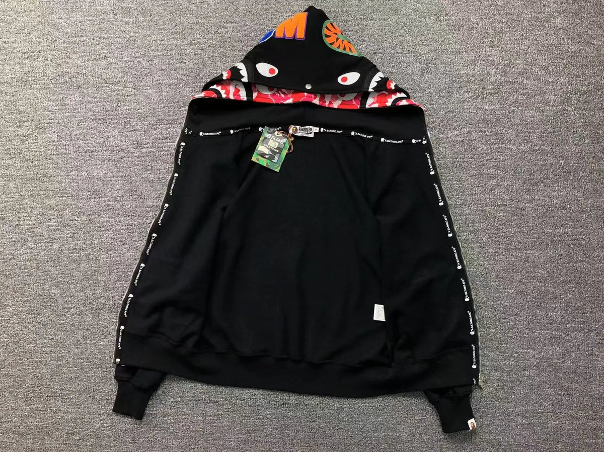 Campera Bape Abc Shark Full Zip Double Buzo Negra