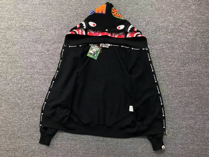 Campera Bape Abc Shark Full Zip Double Buzo Negra