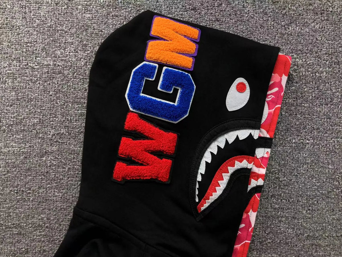 Campera Bape Abc Shark Full Zip Double Buzo Negra