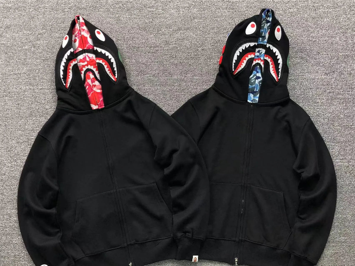 Campera Bape Abc Shark Full Zip Double Buzo Negra