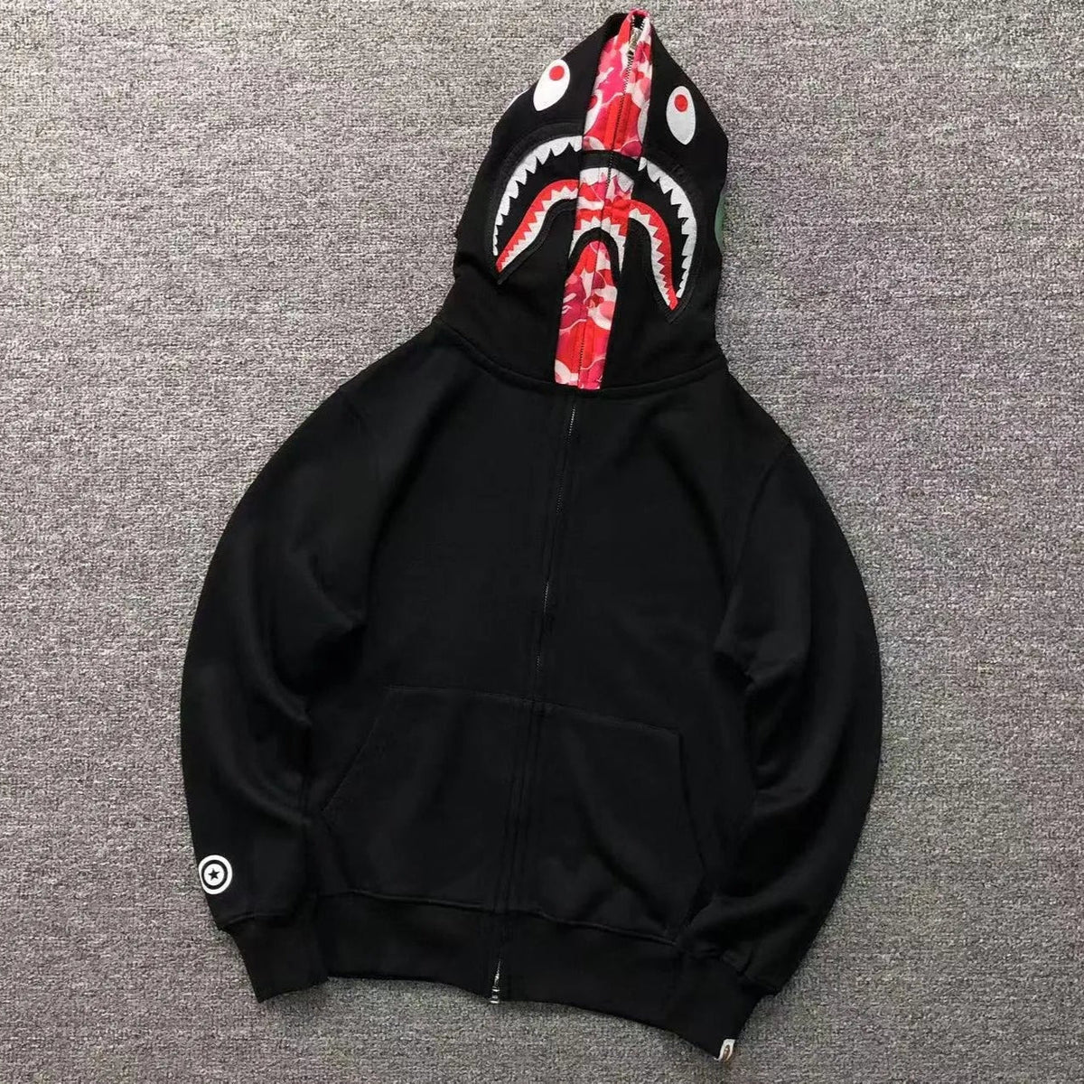 Campera Bape Abc Shark Full Zip Double Buzo Negra