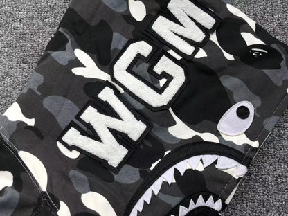 Campera Bape City Camo Half Shark Full Zip Negra Blanca