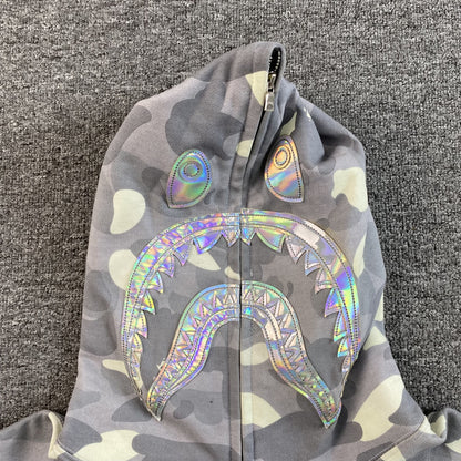 Campera Bape City Camo Shark Full Zip Gris