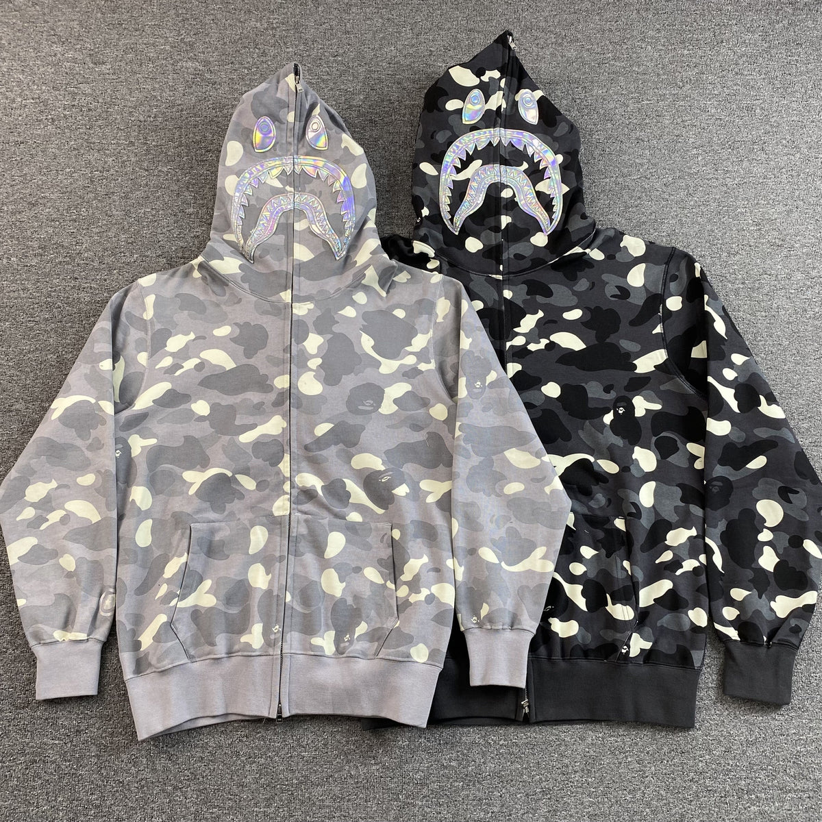 Campera Bape City Camo Shark Full Zip Gris