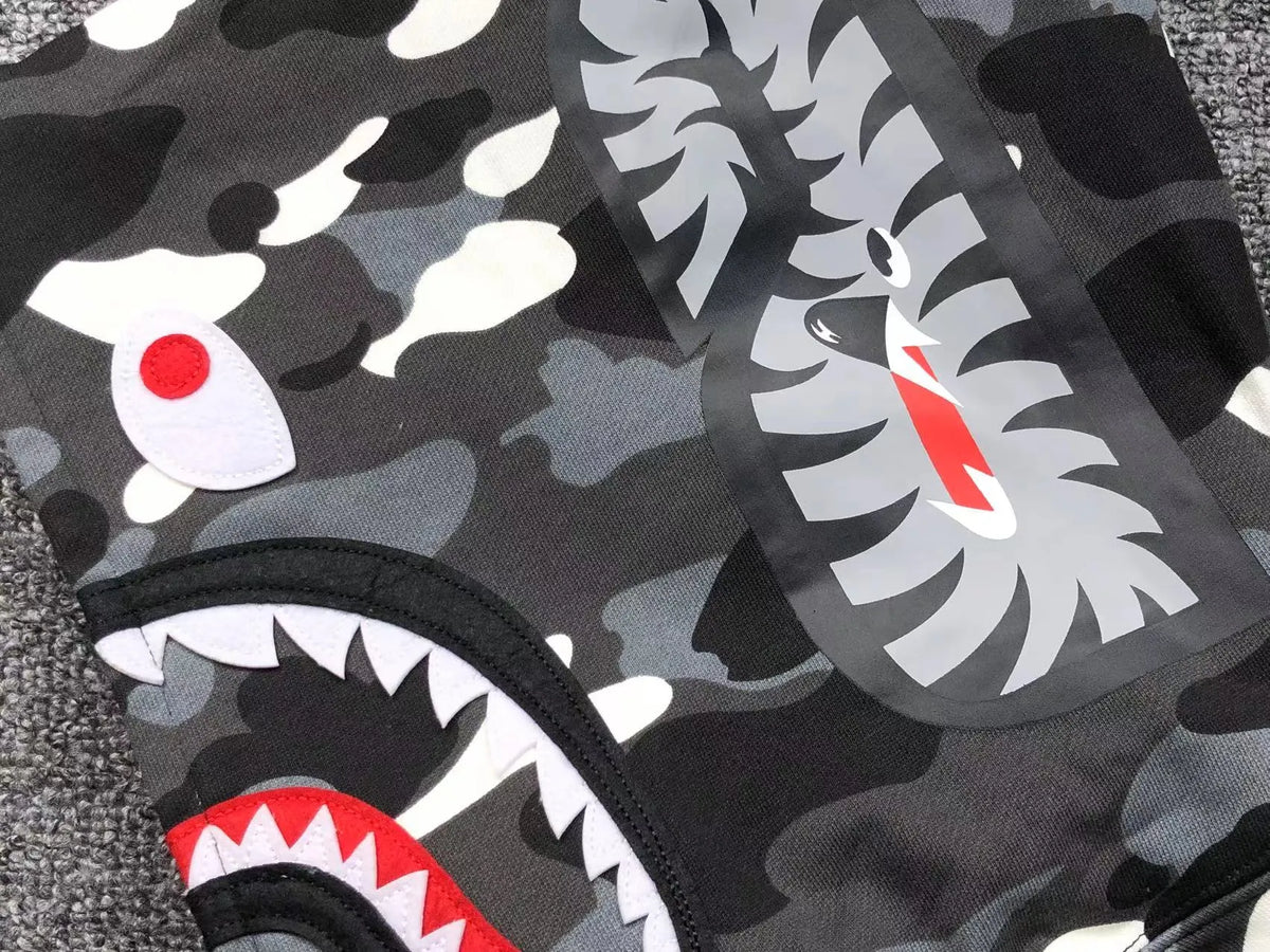 Campera Bape City Camo Shark Wgm Full Zip Negro