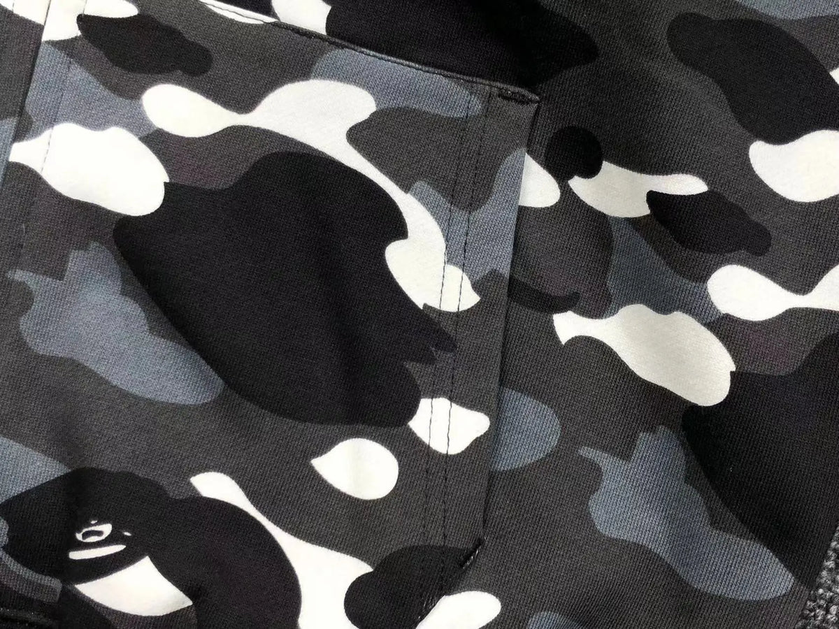 Campera Bape City Camo Shark Wgm Full Zip Negro