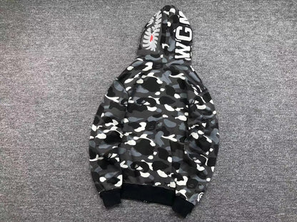 Campera Bape City Camo Shark Wgm Full Zip Negro