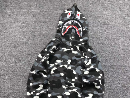 Campera Bape City Camo Shark Wgm Full Zip Negro
