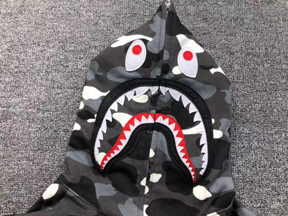 Campera Bape City Camo Shark Wgm Full Zip Negro