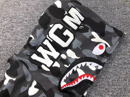 Campera Bape City Camo Shark Wgm Full Zip Negro