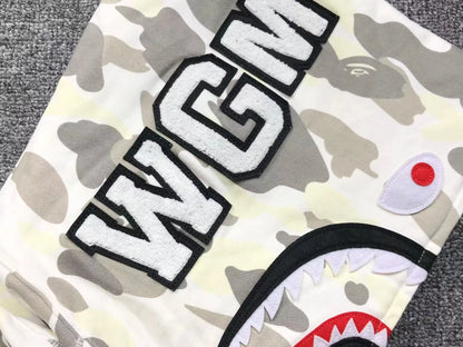 Campera Bape City Camo Shark Wgm Full Zip Blanco