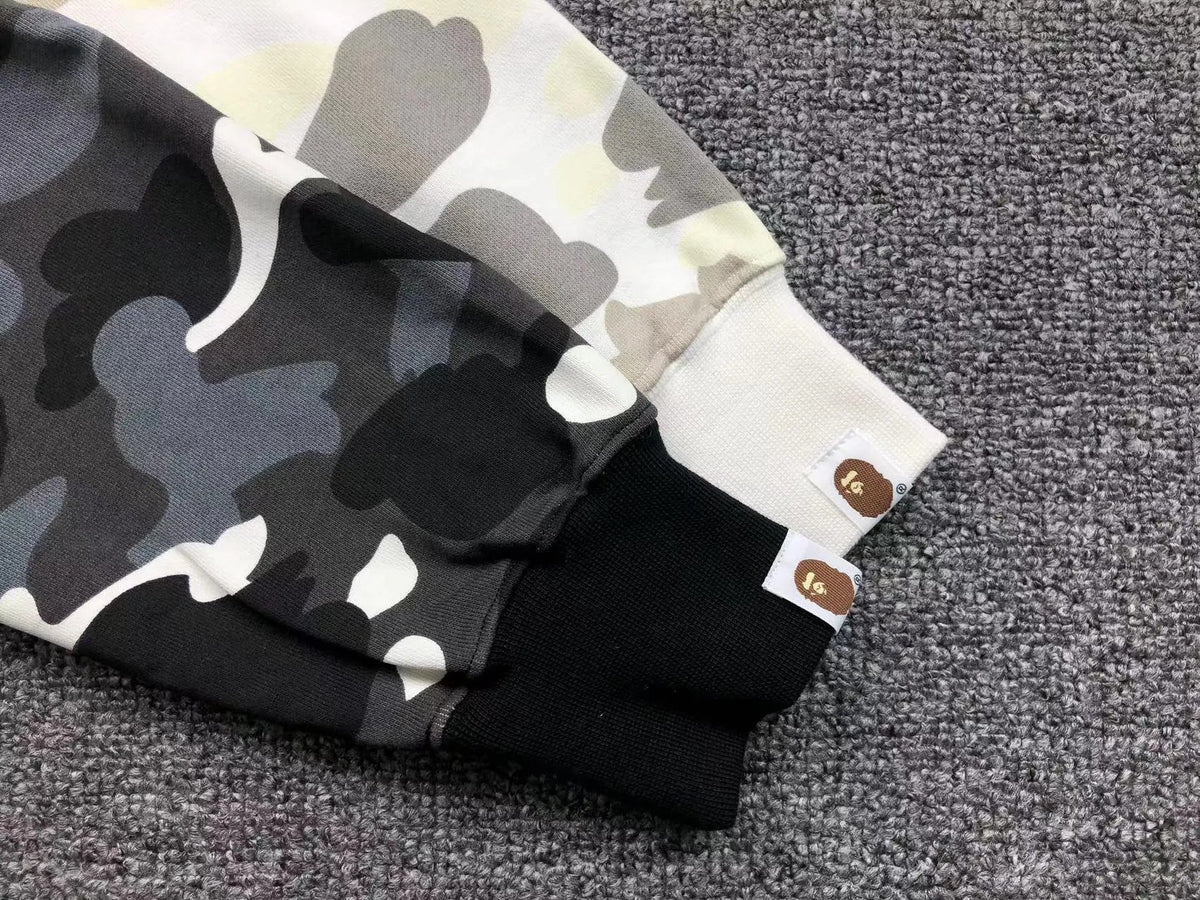 Campera Bape City Camo Shark Wide Full Zip Double Negra