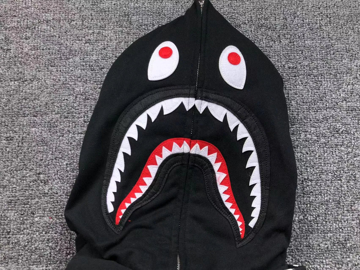 Campera Bape City Camo Shark Wide Full Zip Double Negra