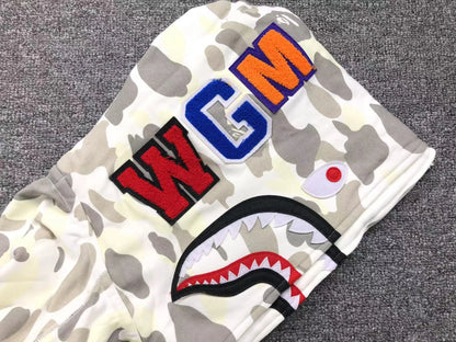 Campera Bape City Camo Shark Wide Full Zip Double Blanca