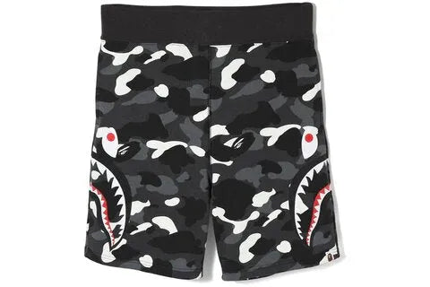 Bape City Camo Side Shark Sweat Shorts Blanco