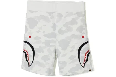 Bape City Camo Side Shark Sweat Shorts Blanco