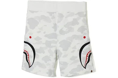 Bape City Camo Side Shark Sweat Shorts Blanco